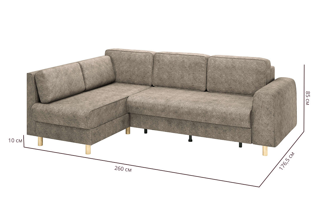 Шелдон / Диван - кровать угловой велюр sierra 4 темный беж